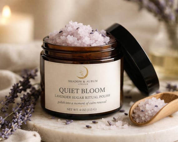 Lavender Sugar Scrub | Coconut Oil Body Polish, Natural Exfoliator, Calming Ritual