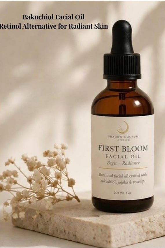 Bakuchiol Facial Oil | Natural Retinol Alternative | Sensitive Skin Serum | Botanical Glow Oil | Clean Skincare