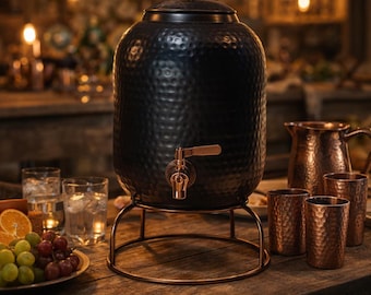 Ayurvedic Copper Water Dispenser – Antique Hammered 5L-16L