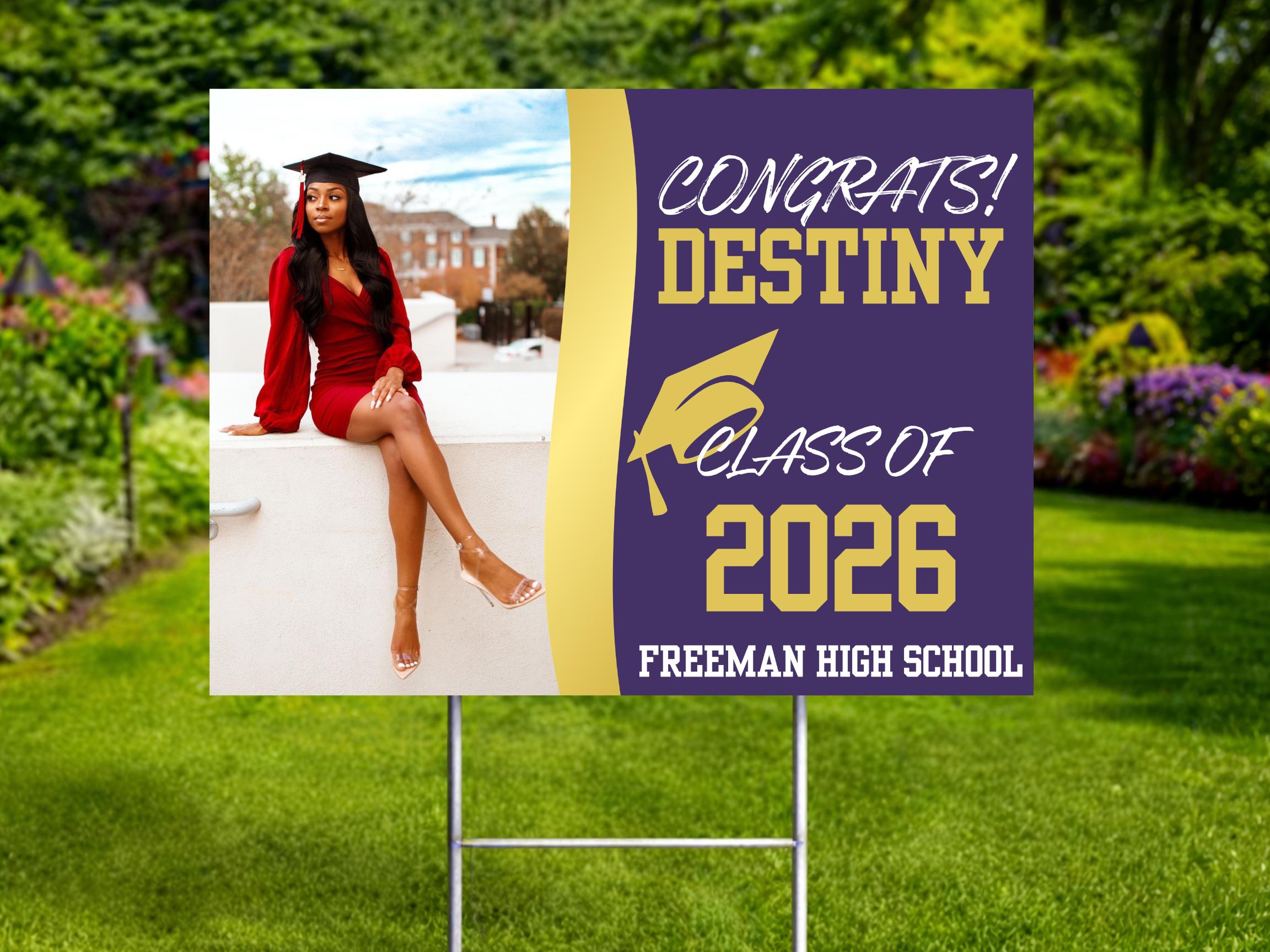 Personalized Graduation Yard Sign 2026, Grad Lawn Sign, Class of 2026 ...