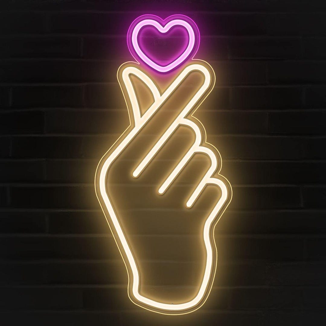 Custom Finger Heart LED Neon Sign, K-pop Decor - Etsy