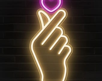 Letreiro de LED em formato de coração personalizado, decoração K-Pop