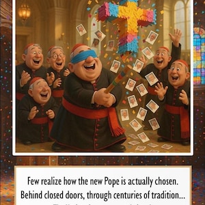 Funny Religious Birthday Card, Pope Reveal Party