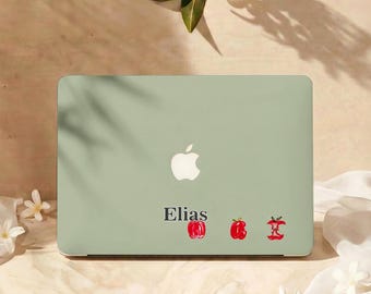 Sage Green Red Apple MacBook Case Protective Case for 2026 MacBook Air 13 15 Inch, Neo 13, MacBook Pro 14 16 M5 M4 M3 M2 New Laptop Cover