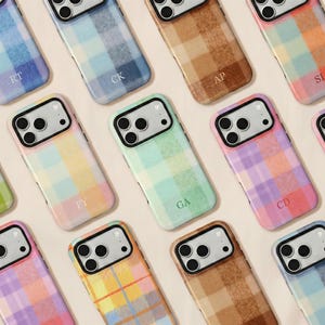 Custom Colorful Plaid iPhone Case Tough Cover For iPhone 18 17 16 15 14 Pro Max iPhone 16e iPhone 16 15 14 Plus 13 12Mini X XS XR SE 17Air