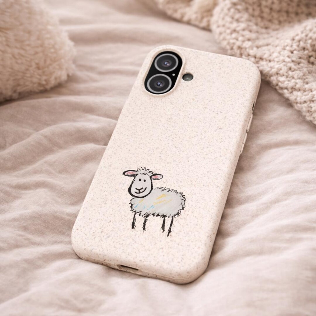 Sheep Case Hand-drawn Sheep iPhone Case – Eco-friendly Cottagecore Phone Cover ...