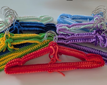 Handmade Yarn Covered Hangers, Set of 5
