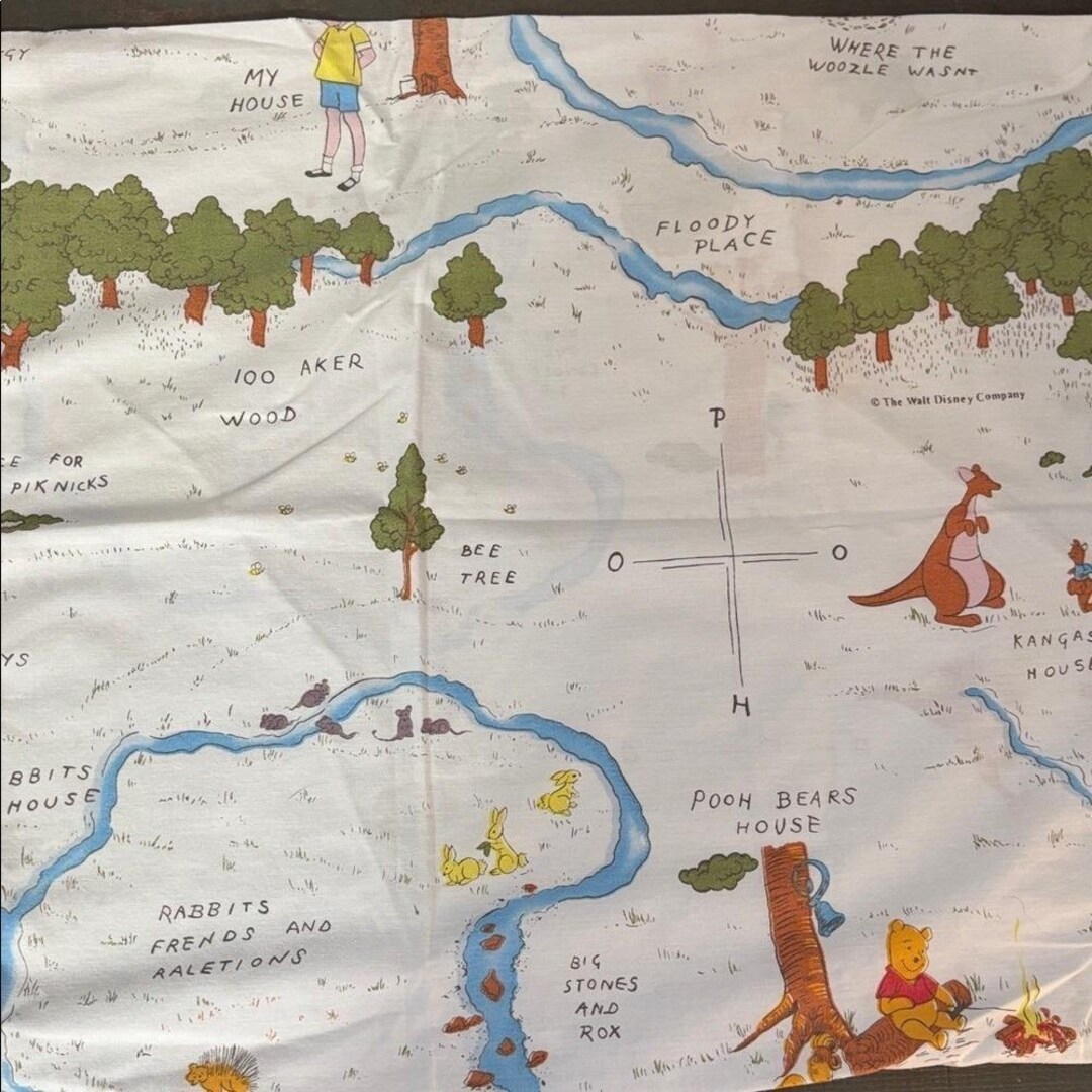 Vintage Walt Disney Winnie the Pooh Hundred Acre Woods Full Sheet Set ...