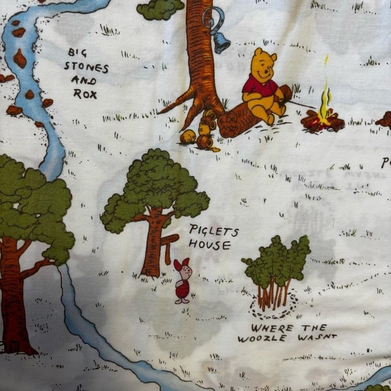 Vintage Walt Disney Winnie the Pooh Hundred Acre Woods Full Sheet Set ...