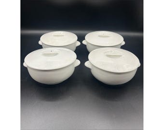 APILCO 磁器製蓋付きスープボウル／個別キャセロール 4個セット