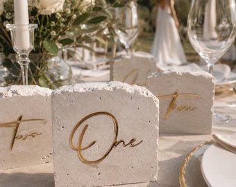 Wedding Table Numbers | Handcrafted Minimalist Reception Decor