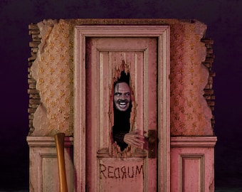 Diorama de puerta de baño embrujada STL | Escena de terror modular | Exhibición imprimible en 3D | Descarga digital