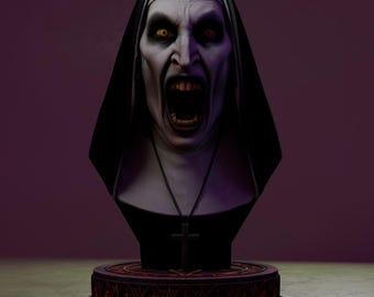 The Nun Bust 3D Print STL – Valak Inspired Horror Sculpture