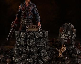 Ash Williams Army of Darkness geïnspireerd STL-diorama | Evil Dead geïnspireerde 3D-print | Horrordecoratie | Digitale download