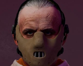 Psychological Horror Bust STL | Asylum Prisoner Statue | Horror Collectible 3D Print File | Dark Thriller Bust for Resin Printing