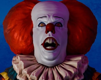 Nachtmerrieclown horrorbuste STL – Gedetailleerd 3D-printbaar verzamelobject – Hars displaymodel
