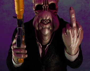 Bad Taste geïnspireerde alienbuste STL, horror 3D-print, cultfilm