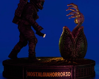 Sci-Fi Horror Eikamer Diorama STL | Modulaire 3D-printbare display | Ontdekkingsreiziger & Alien Ei | Digitale download