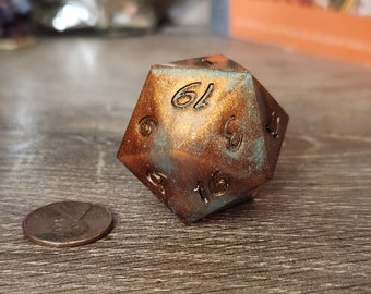 Copper Patina:  Single d20 chonk for use in DnD and ttrpgs.