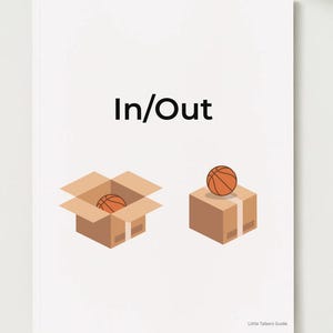 Preposiciones visuales (dentro y fuera) / Terapia del habla con preposiciones tempranas / Lenguaje receptivo y expresivo / Tarjetas visuales de SLP / Descarga digital