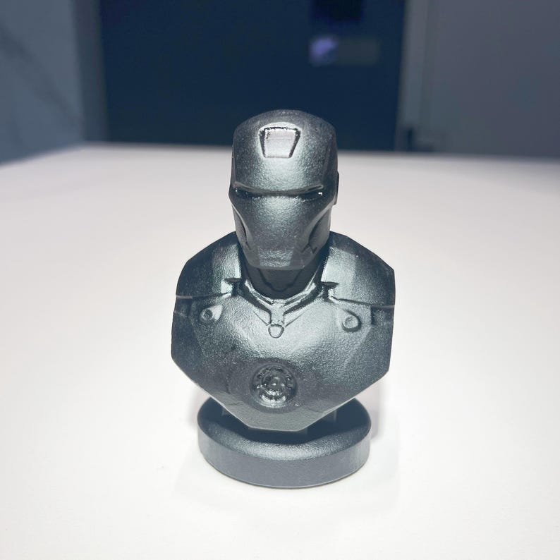 Obsidian Iron Man Statue | Hand-carved Crystal Iron Man Figurine , Marvel Collectible, Healing Transformation Protection Crystal Home Decor image 11