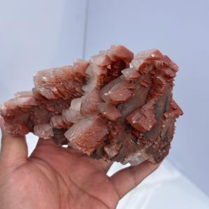 Natürliche rote Calcit-Kristallcluster mit Hämatit | Calcit-Statement für Sammlung & Heilung | Ethisch bezogen aus Hubei, China 3.2LB