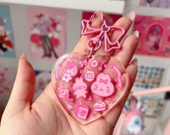 Bunny Cute Things Heart Keychain