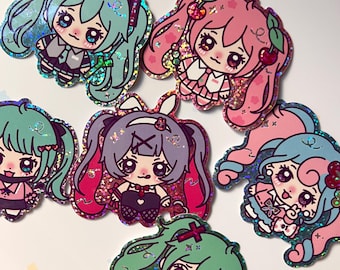 Adesivos com glitter sortidos da Vocaloid Hatsune Miku