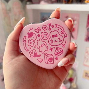 Bunny Cute Things Heart Compact Mirror