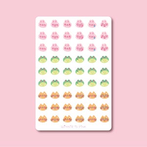 Feuille d'autocollants pour agenda 4 x 6 expressions faciales Emoji Animal Emotions