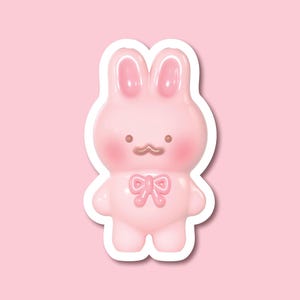 3D Gummibärchen Rosa Häschen-Aufkleber