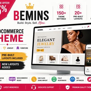 Bemins Mode & Sieraden WooCommerce Thema | Elementor WordPress Thema | Meubelwinkel Template | Responsieve eCommerce Website