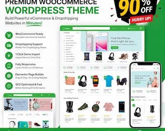 WooCommerce WordPress Theme for Dropshipping & eCommerce Stores | Elementor Website Template | One Click Import