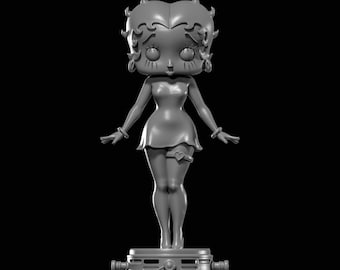 ベティ・ブープをモチーフにした3Dプリント用STLファイル - クラシックな漫画のコレクターズアイテム