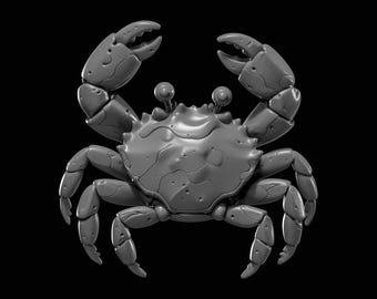 カニの3Dモデル、印刷可能な動物の置物（STLファイル）