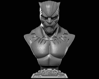 ブラックパンサーの胸像3DモデルSTL – ワカンダ・フォーエバー・ヒーロー像（デジタルダウンロード）