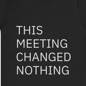 This Meeting Changed Nothing T-Shirt | Minimal Text Tee