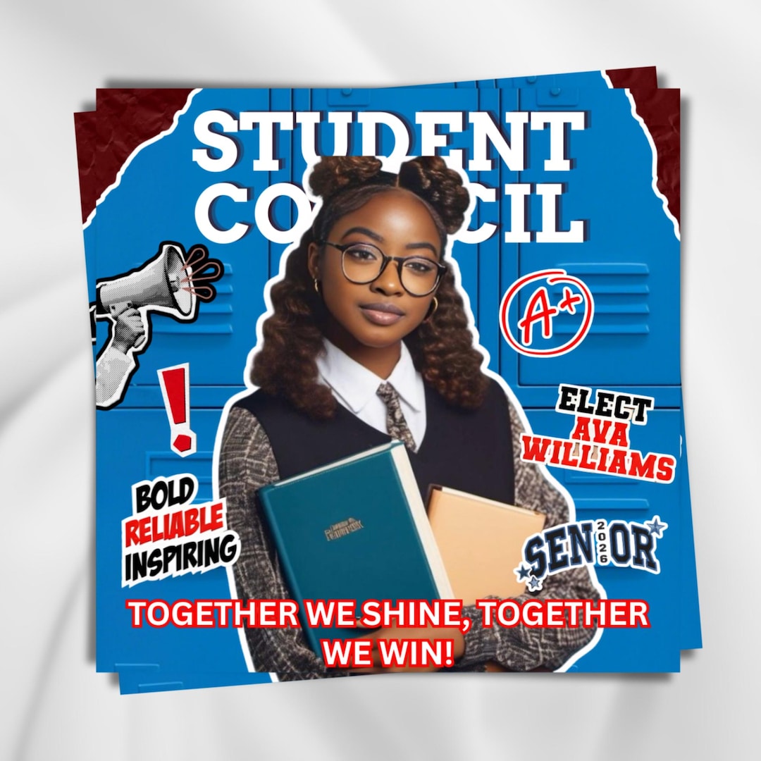 Editable Student Council Campaign Flyer: School Election Poster (canva ...