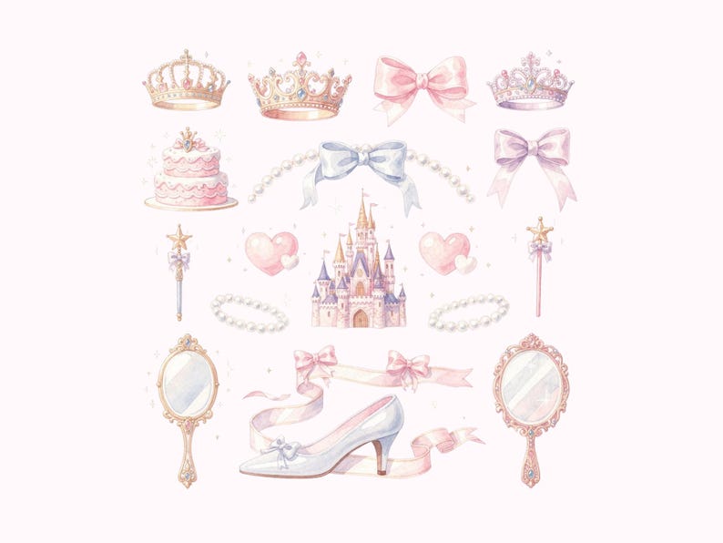 Princesscore Border Princesscore Clipart Bundle – 72 PNG Files | Fairytale Princess, Crowns ...