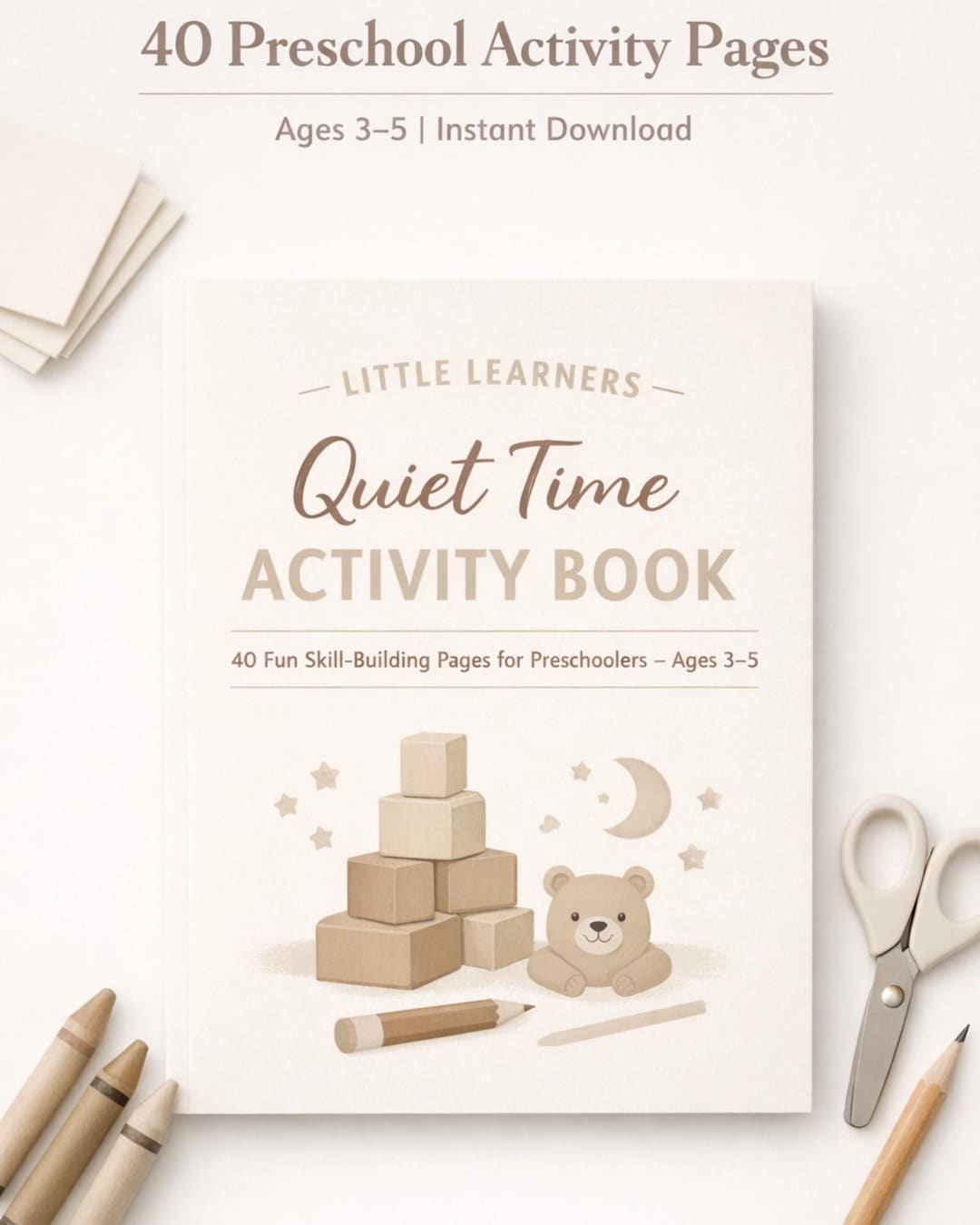 Preschool Activity Book Printable PDF | Learning Worksheets Ages 3-5 ...