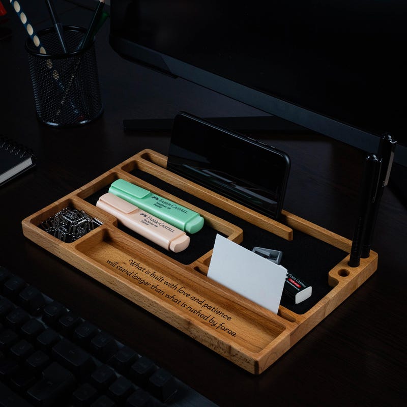Wood Desk Organizer - Etsy UK