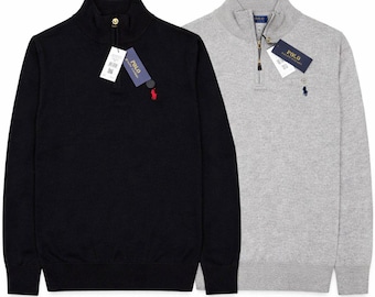 Ralph Lauren Mens Long sleeve half zip Pullover Sweater jumper