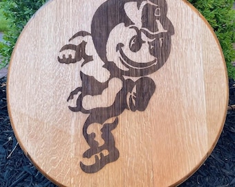Custom Engraved Bourbon Barrel Head – Example Shown