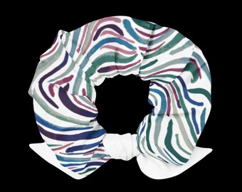 Watercolor Design Recycled Scrunchie