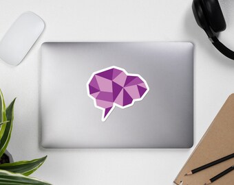 Purple Geometric Brain Sticker