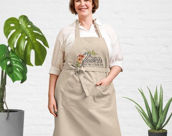 I'd Rather Wear Flowers Organic cotton apron