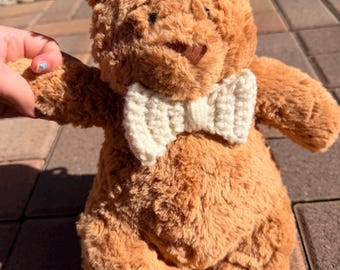 Crocheted Bow Tie for Jellycats, Stuffed Animals – Acrylic Yarn Accessory to gift or keep