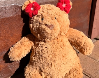 Flower Hair bows for Jellycats and stuffed animals - Good for a Gift or to Keep