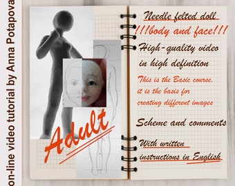 On-line video tutorial. Adult. Needle felted doll. Art doll tutorial