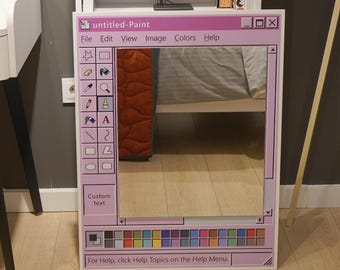 Gepersonaliseerde MS Paint-spiegel, vintage spiegel, coole spiegel, geverfde spiegelkunst, retro spiegel in MS Paint-stijl